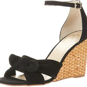 NWOT Delirah Suede Ankle Strap Wedge Sandals